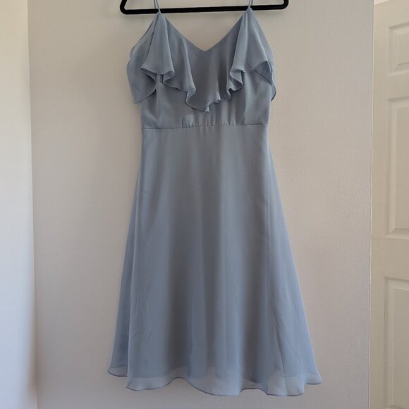 Dusty Blue chiffon dress - Picture 1 of 12